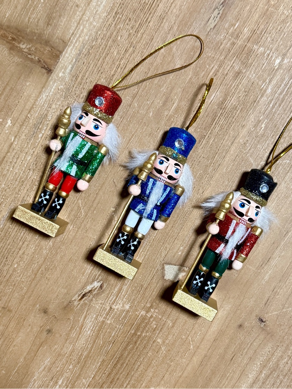Nutcracker Christmas Tree Ornaments Set of 3